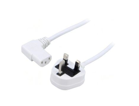 SN24-3/07/1.5WH Kabel: 3x0,75mm2, BS 1363 (G) wtyk,IEC C13 żeński kątowy prawy