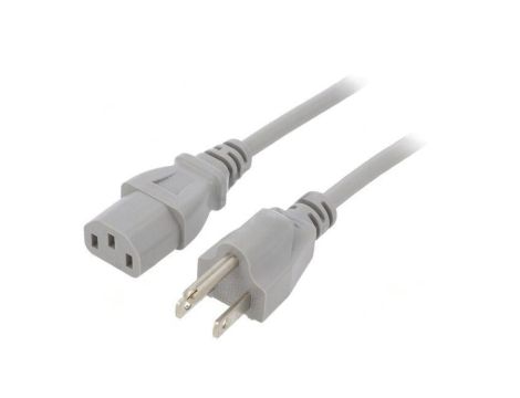 SN22-3/18/2GY Kabel: 3x18AWG, IEC C13 żeński,NEMA 5-15 (B) wtyk, 2m