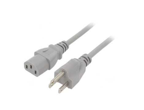 SN22-3/18/3GY Kabel: 3x18AWG, IEC C13 żeński,NEMA 5-15 (B) wtyk, 3m