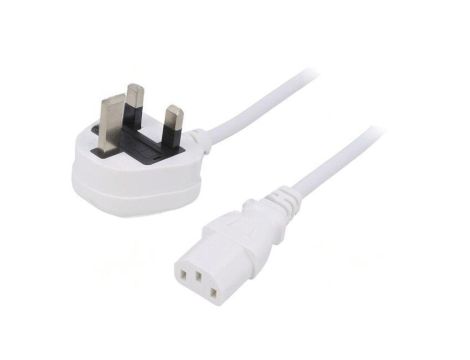 SN23-3/07/2WH Kabel: 3x0,75mm2, BS 1363 (G) wtyk,IEC C13 żeński, 2m