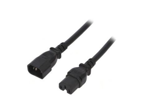 SN28-3/14/5.0BK Kabel: 3x14AWG, IEC C14 męski,IEC C15 żeński, 5m, 15A