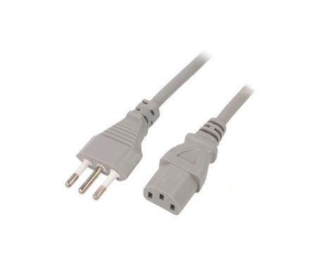 SN319-3/07/1.8GY Kabel: 3x0,75mm2, CEI 23-50 (L) wtyk,IEC C13 żeński, 1,8m