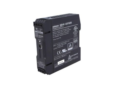 S8VK-G01505 Zasilacz: impulsowy na szynę DIN 15W 5VDC 3A 85264VAC OUT: 1