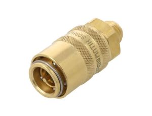S09HZ-GZ14 Szybkozłącze prosta,z zaworem max.15bar mosiądz D1: 23mm