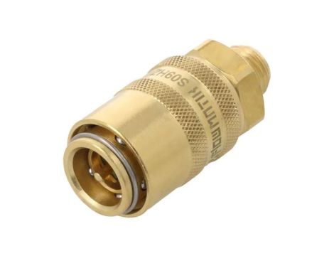 S09HZ-GZ14 Szybkozłącze prosta,z zaworem max.15bar mosiądz D1: 23mm