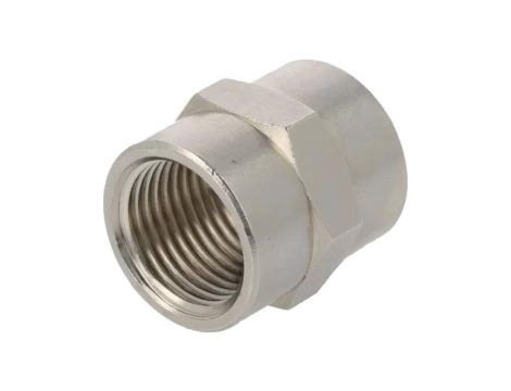 3000-1/2 Mufa gwintowana,prosta mosiądz niklowany