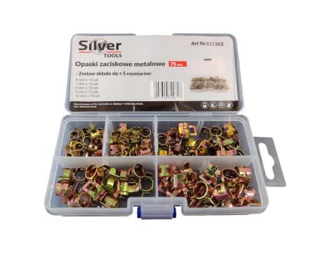 OBEJMY OPASKI METALOWE 75szt. SILVER