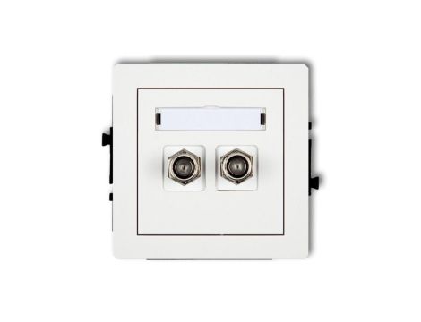 DECO Gniazdo satelitarne typ F podwójne białe DGF-2