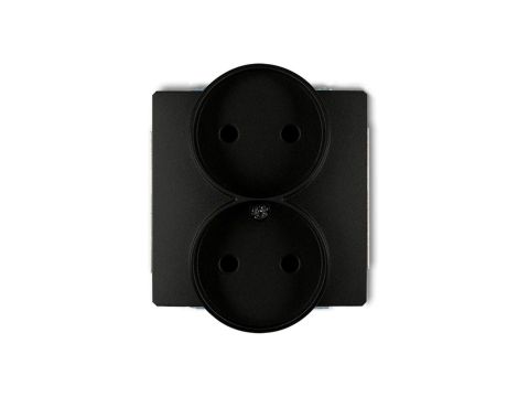 DECO Gniazdo podwójne B/U do ramki czarny mat 12DGPR-2