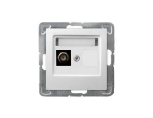 IMPRESJA Gniazdo antenowe typ F do ramki białe GPA-1YF/m/00