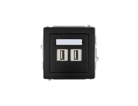 DECO Gniazdo USB 2.0 podwójne czarne 12DGUSB-2