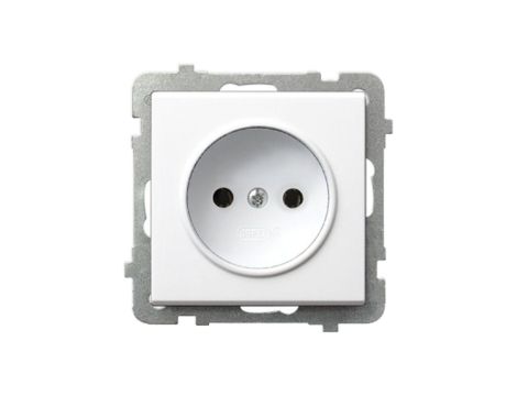 SONATA Gniazdo pojedyncze b/u do ramki białe GP-1R/m/00