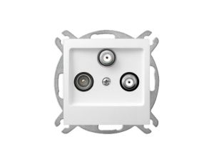 AS Gniazdo antenowe RTV-SAT-SAT do ramki białe GPA-G2S/m/00