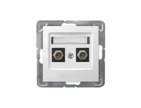 IMPRESJA Gniazdo antenowe typ F podwójne do ramki białe GPA-2YF/m/00