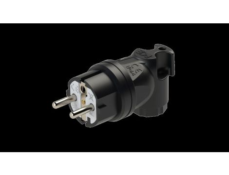 Wtyczka gumowa kątowa jednofazowa IP44 230V 10/16A 2P+Z UNI-SCHUKO 05821-s