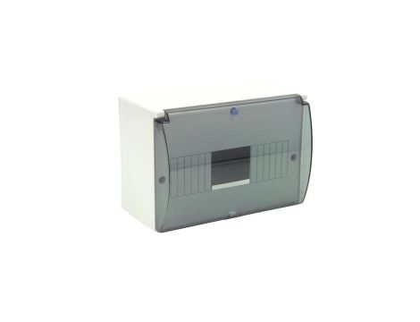 Rozdzielnica natynkowa 1x9 z szybką RM-9 (N+PE) 6.2A