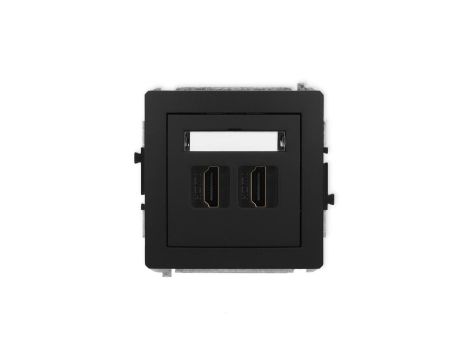 DECO Gniazdo podwójne HDMI, pole opisowe czarny 12DHDMI-4