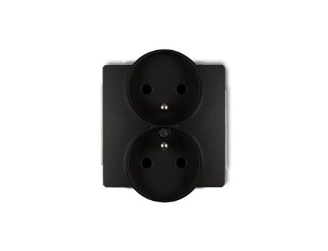 DECO Gniazdo podwójne Z/U do ramki czarne SOFT 12DGPRSO-2zp