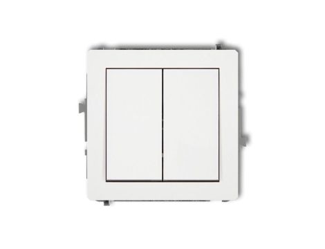 DECO Przycisk łącznik zwierny podwójny, 2-obwodowy do ramki biały DWP-44.2
