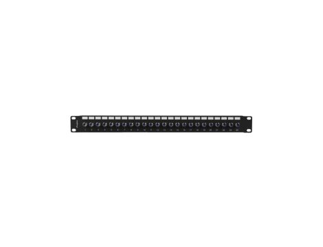 Patch panel RACK 19 24 porty typu F 1U czarny LANBERG