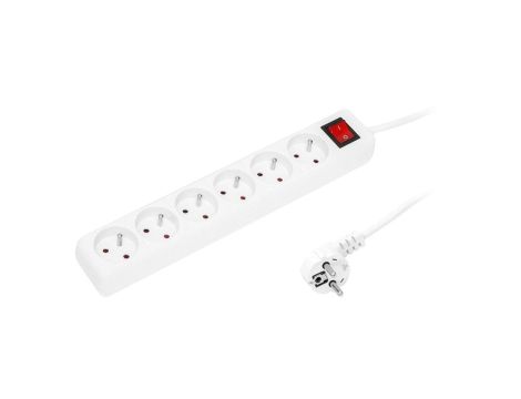 Przedłużacz sieciowy 6G 1,5M biały Blow