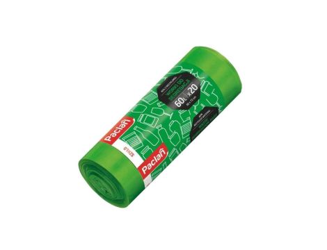 Worek do segregacji szkła Paclan 60l zielony - 20 sztuk