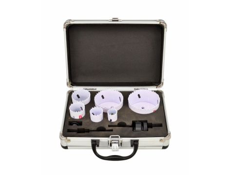 AWTOOLS KOMPLET OTWORNIC BIMETALOWYCH W WMETALOWEJ WALIZCE  8 elem. 22-73mm BLACK LINE