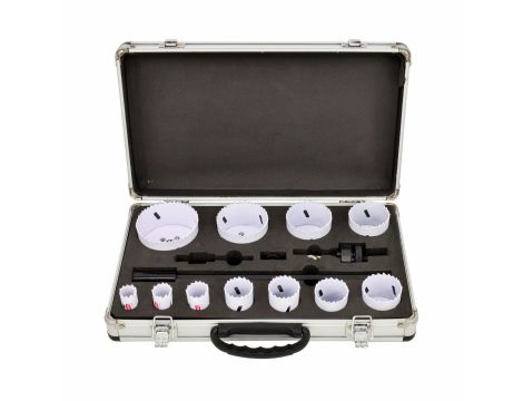 AWTOOLS KOMPLET OTWORNIC BIMETALOWYCH W METALOWEJ WALIZCE 15 elem. 19-76mm BLACK LINE