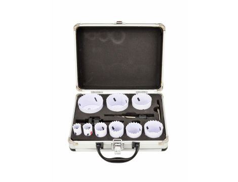 AWTOOLS KOMPLET OTWORNIC BIMETALOWYCH W METALOWEJ WALIZCE  8 elem. 22-64mm BLACK LINE