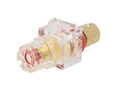 Gniazdo bananowe 3mm 60A 54,5mm czerwono-przezroczysty 20m CL159801A