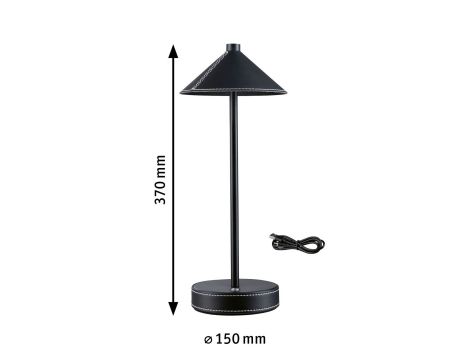 Lampka stołowa akumulatorowa PELLINI LED DIM USB-C 2W 300lm 3000/4000/6500K IP20 czarny matowy / materiał / metal - 14