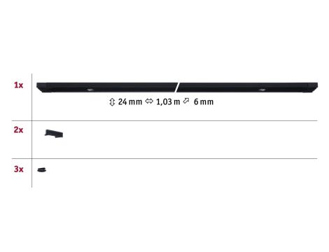 Szynoprzewód VEYA system 1m 48V DC IP20 czarny matowy / aluminium - 6