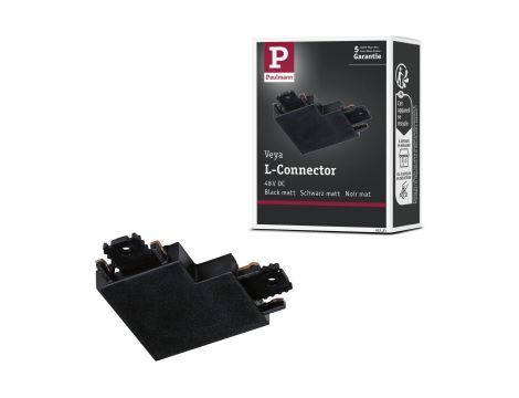 Łącznik szynowy L VEYA system 48V DC czarny matowy / tworzywo sztuczne - 8