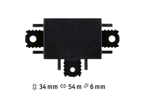 Łącznik szynowy T VEYA system 48V DC czarny matowy / tworzywo sztuczne - 7