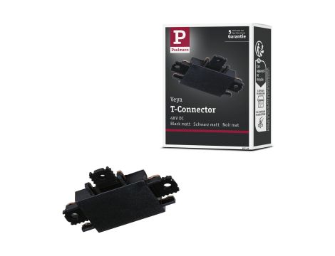 Łącznik szynowy T VEYA system 48V DC czarny matowy / tworzywo sztuczne - 8