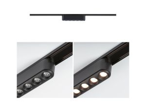 Oprawa na szynoprzewód VEYA LENSIA LED 6W 560lm IP20 3000K 48V DC  czarny matowy / aluminium