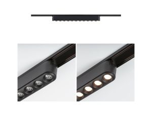 Oprawa na szynoprzewód VEYA LENSIA LED 11,5W 1150lm IP20 3000K 48V DC czarny matowy / aluminium