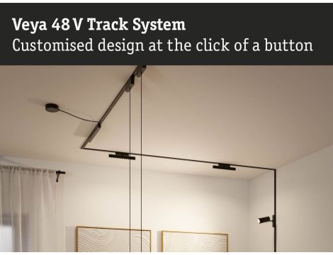 Oprawa na szynoprzewód VEYA FLEX LED 11,5W 1150lm IP20 3000K 48V DC czarny matowy / aluminium - 10