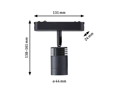 Reflektor na szynoprzewód VEYA ZOOM LED 5W 640lm IP20 3000K 48V DC czarny matowy / aluminium - 12