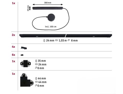 Zestaw bazowy systemu szynowego VEYA czarny matowy / aluminium - 5
