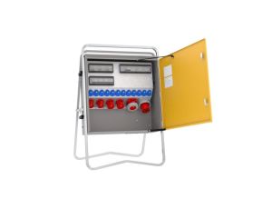 Rozdzielnica budowlana elBOX-XL W125-01220C wtyk CEE 125A-5P gn: 12xGK 230V 16A 2x16A 2x32A 1x63A 6xRCCB