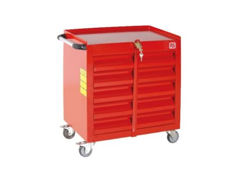 Szafka na rolkach, na kółkach, 5-szufladowa, 650 x 560 x 350mm, materiał: Stal, RS PRO