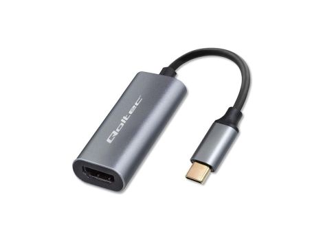 Qoltec Adapter Aluminiowa Przejściówka USB-C 3.1 MHL na HDMI 4K 60Hz 32AWG do Laptop Smartfon