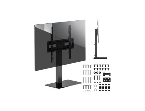 Uniwersalny stojak do TV Maclean, na szafkę RTV, podstawka, max. 40kg, max. VESA 400x400, regulacja wysokości i kąta, dla TV 32-