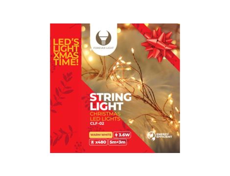 Lampki choinkowe - łańcuch GAŁĄZKA miedziana CLF-02 480LED ciepłe białe 3m Forever Light