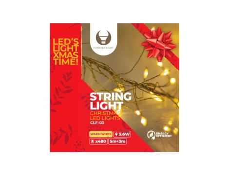 Lampki choinkowe - łańcuch GAŁĄZKA złoty CLF-03 480LED ciepłe białe 3m Forever Light