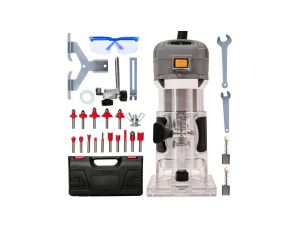 Frezarka górnowrzecionowa BESTEN BE-2536 800W 30 000 RPM 6-biegowa zestaw 5 frezów walizka