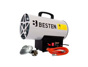 Nagrzewnica gazowa BESTEN BE0002529 25 kW przepływ 410 m/h reduktor i wąż w zestawie