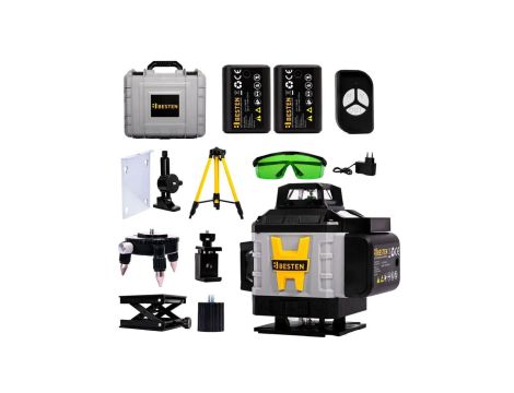 Poziomica laserowa BESTEN BE0002848 4D 16 linii zielony laser 532 nm statyw zestaw PRO 1 szt.
