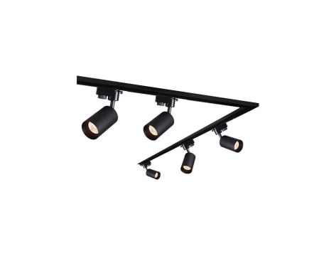 Szynoprzewód z reflektorami, czarny (1,90 + 0,90m szyny + 5szt.reflektorów+ końcówka+zaślepka+kątownik ) system szynowy EDO